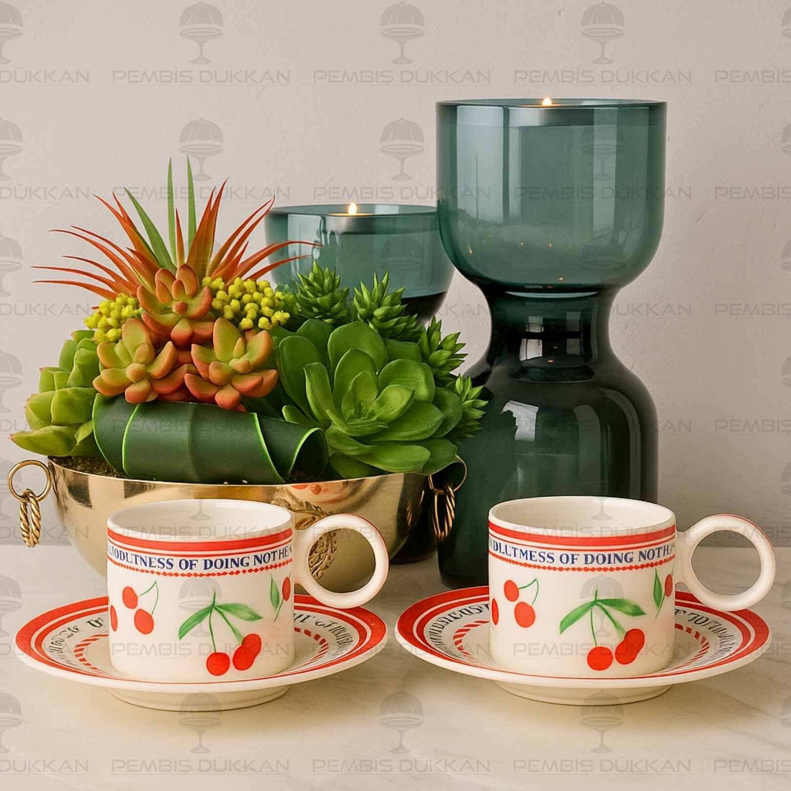 KİRAZLI 2 KİŞİLİK FİNCAN TAKIMI