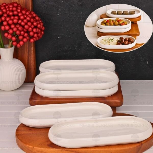 1 ADET VENTO Mien OVAL PORSELEN DAR UZUN KAHVALTILIK KASE (25073)