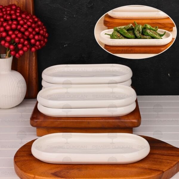 1 ADET VENTO Mien OVAL PORSELEN DAR UZUN KAHVALTILIK KASE (25073)