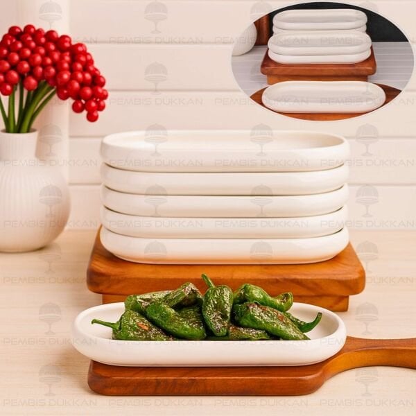 1 ADET VENTO Mien OVAL PORSELEN DAR UZUN KAHVALTILIK KASE (25073)