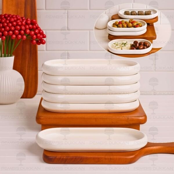 1 ADET VENTO Mien OVAL PORSELEN DAR UZUN KAHVALTILIK KASE (25073)