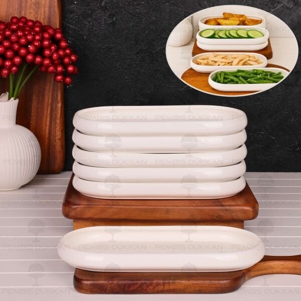 1 ADET VENTO Mien OVAL PORSELEN DAR UZUN KAHVALTILIK KASE (25073)