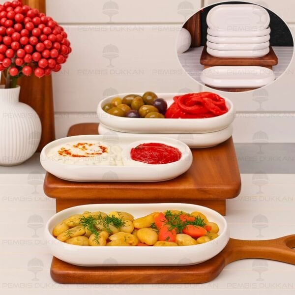 1 ADET VENTO Mien OVAL PORSELEN GENİŞ KAHVALTILIK KASE (25071)