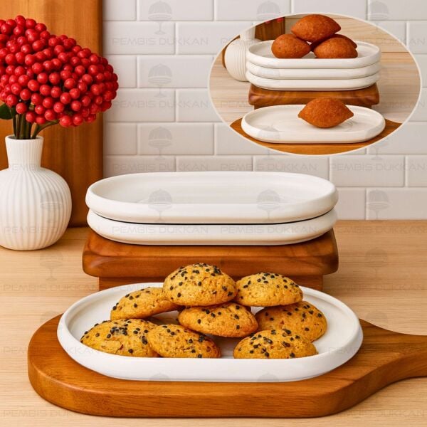 1 ADET VENTO Mien OVAL PORSELEN MASA ORTASI KAHVALTILIK ARA SERVİS (25072)