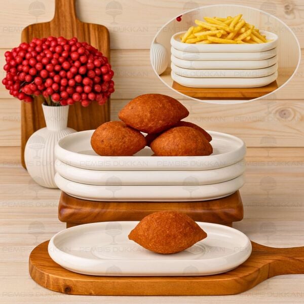 1 ADET VENTO Mien OVAL PORSELEN MASA ORTASI KAHVALTILIK ARA SERVİS (25072)