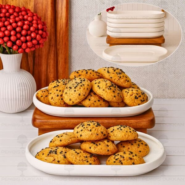 1 ADET VENTO Mien OVAL PORSELEN MASA ORTASI KAHVALTILIK ARA SERVİS (25072)