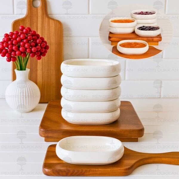 1 ADET VENTO Mien OVAL PORSELEN BASIK KÜÇÜK KAHVALTILIK KASE (25069)