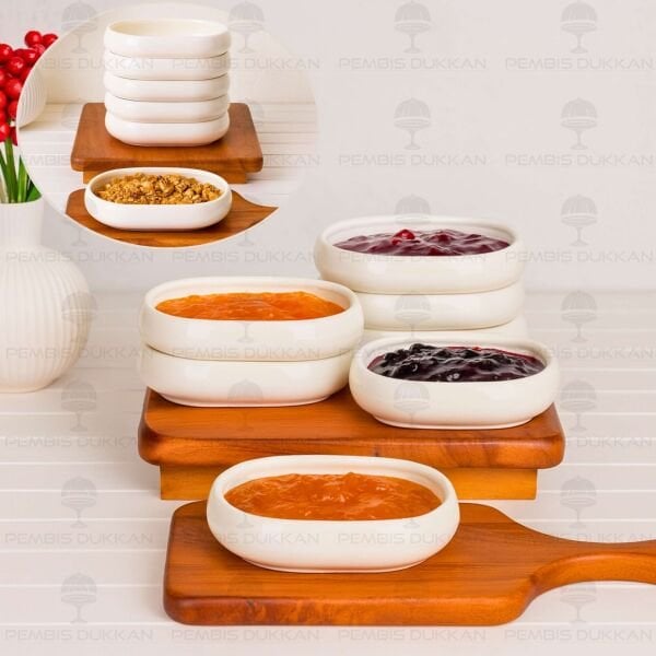 1 ADET VENTO Mien OVAL PORSELEN BASIK KÜÇÜK KAHVALTILIK KASE (25069)