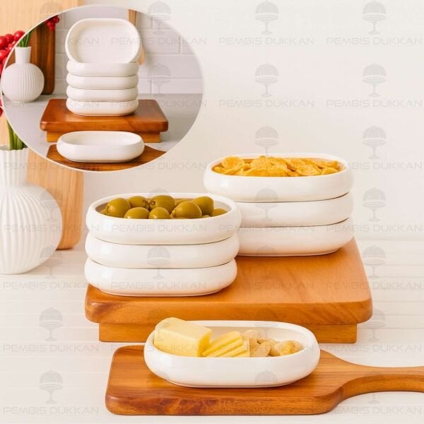 1 ADET VENTO Mien OVAL PORSELEN BASIK KÜÇÜK KAHVALTILIK KASE (25069)