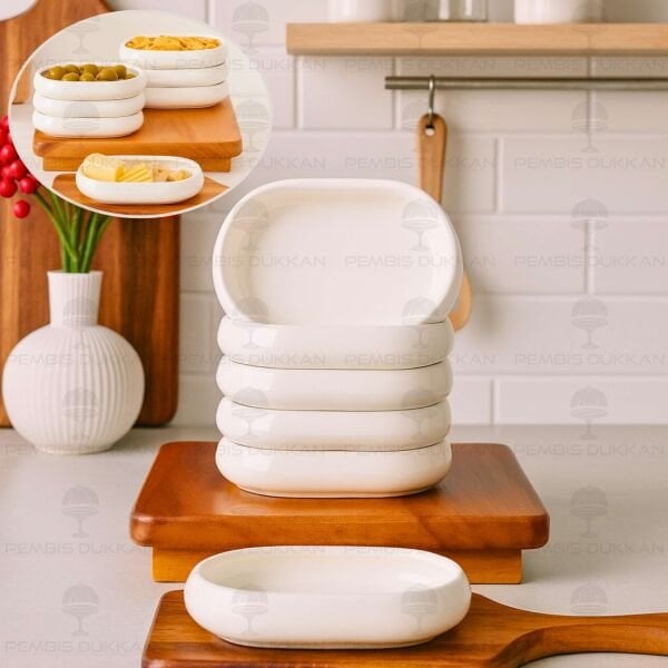 1 ADET VENTO Mien OVAL PORSELEN BASIK KÜÇÜK KAHVALTILIK KASE (25069)