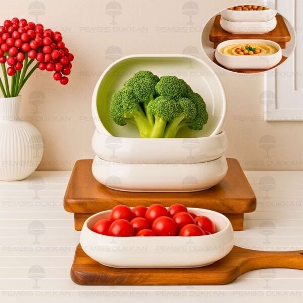 1 ADET VENTO Mien OVAL PORSELEN DERİN KAHVALTILIK & MEZE KASE (25070)