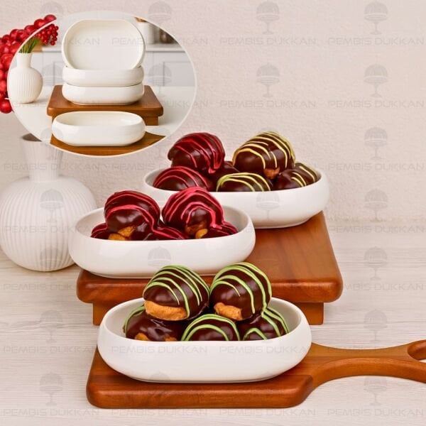 1 ADET VENTO Mien OVAL PORSELEN DERİN KAHVALTILIK & MEZE KASE (25070)