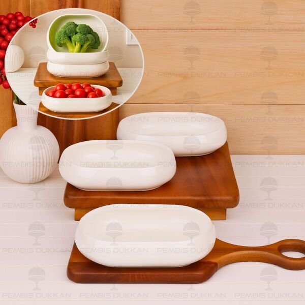 1 ADET VENTO Mien OVAL PORSELEN DERİN KAHVALTILIK & MEZE KASE (25070)