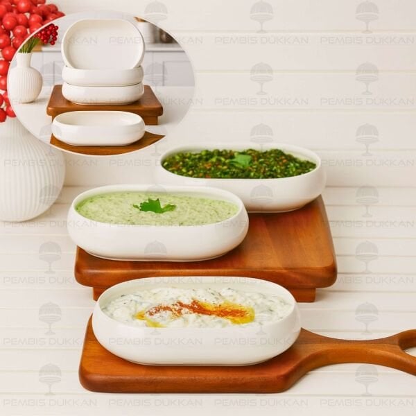 1 ADET VENTO Mien OVAL PORSELEN DERİN KAHVALTILIK & MEZE KASE (25070)