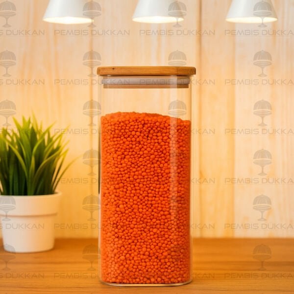 KAREN 1700ML AKASYA KAPAKLI, DÜZ KAVANOZ (BOR057)