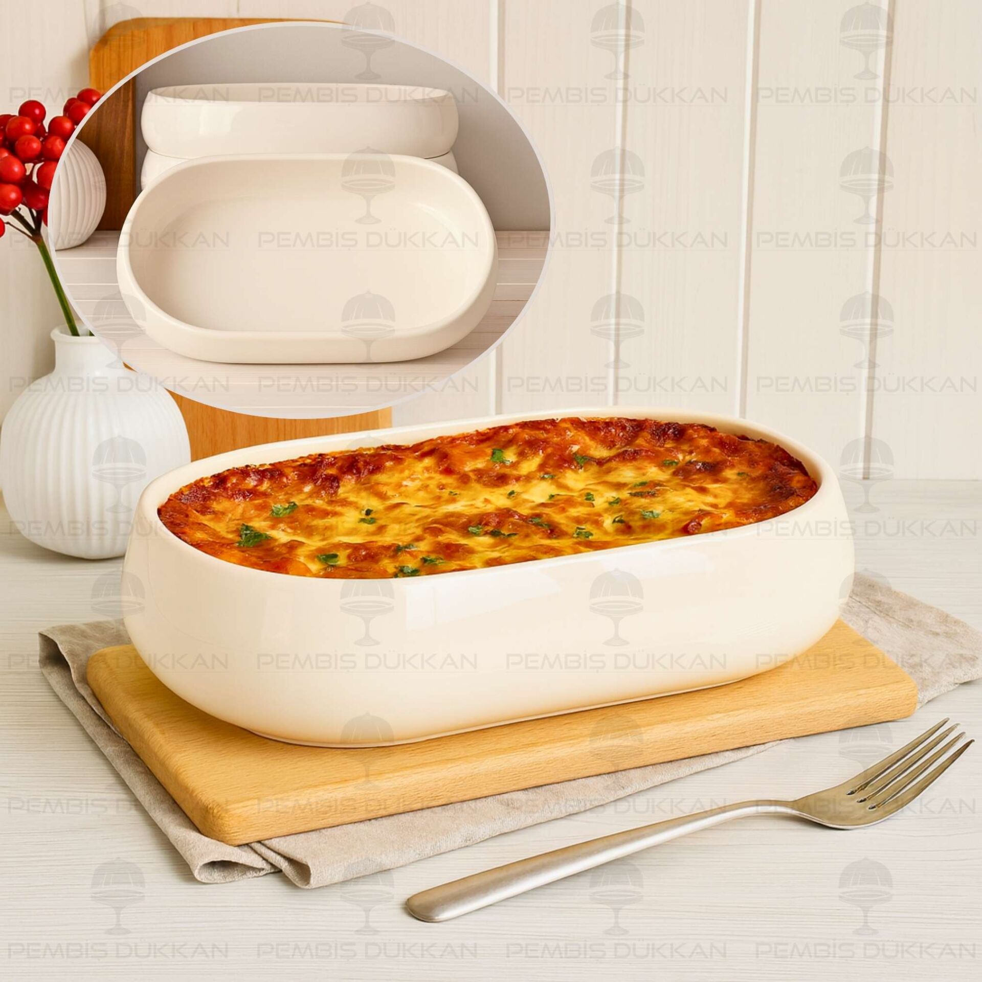 1 ADET VENTO Mien OVAL PORSELEN MASA ORTASI DERİN SALATA & MEZE SERVİS (25075)