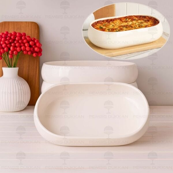 1 ADET VENTO Mien OVAL PORSELEN MASA ORTASI DERİN SALATA & MEZE SERVİS (25075)