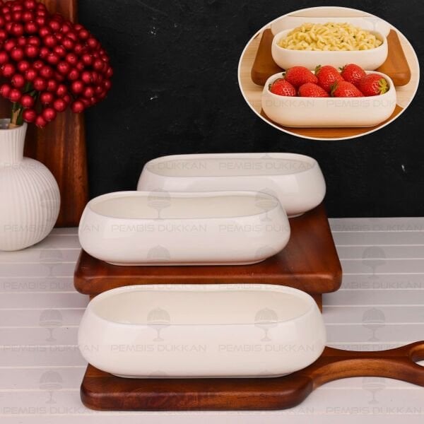 1 ADET VENTO Mien OVAL PORSELEN DERİN KAHVALTILIK & MEZE KASE (25076)