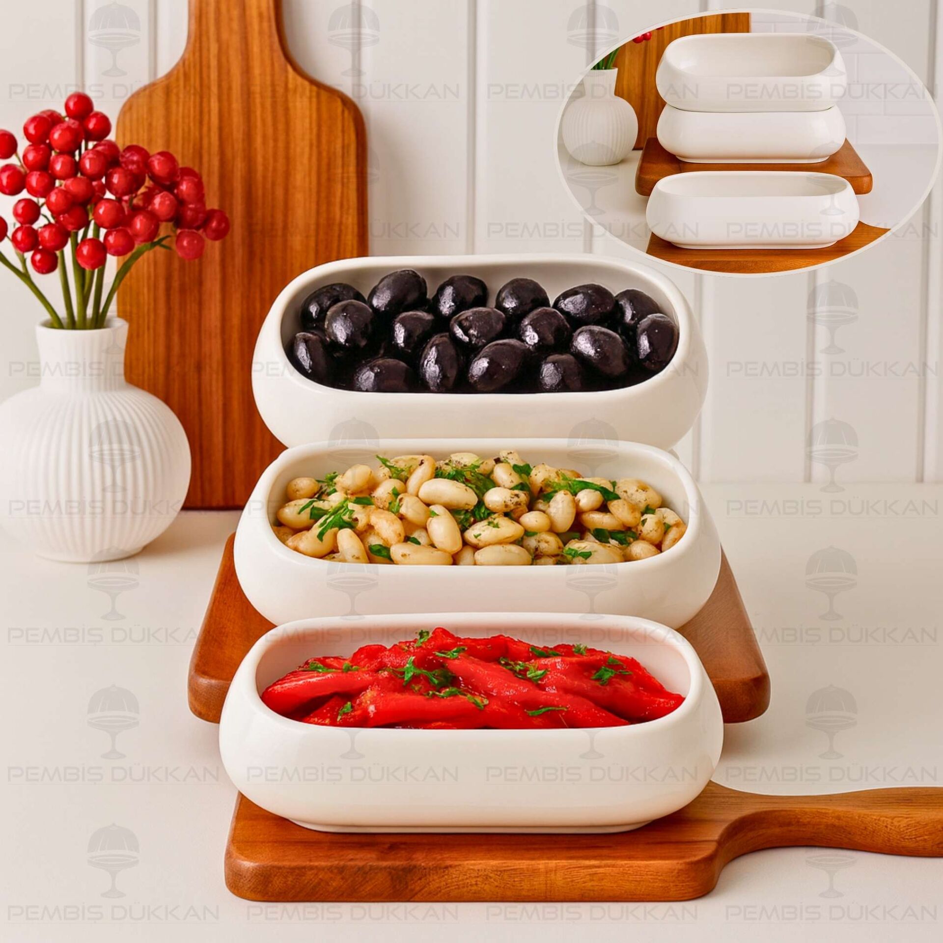 1 ADET VENTO Mien OVAL PORSELEN DERİN KAHVALTILIK & MEZE KASE (25076)