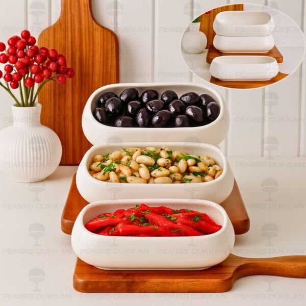 1 ADET VENTO Mien OVAL PORSELEN DERİN KAHVALTILIK & MEZE KASE (25076)