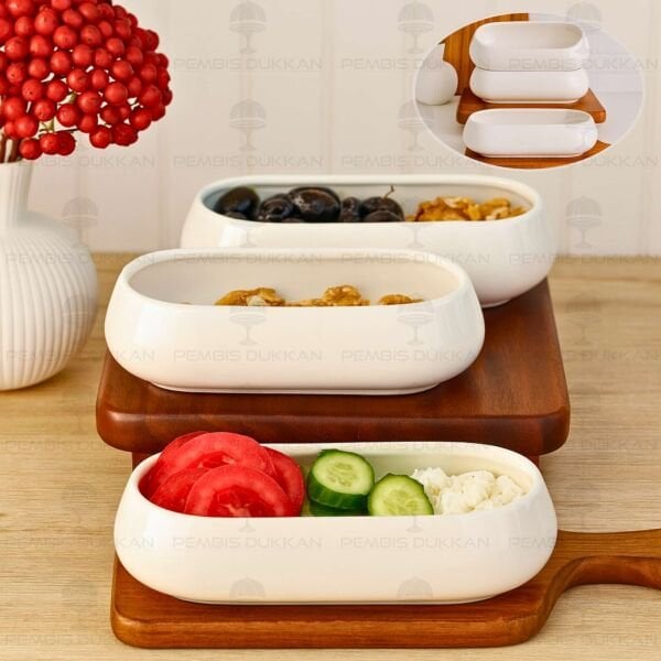 1 ADET VENTO Mien OVAL PORSELEN DERİN KAHVALTILIK & MEZE KASE (25076)