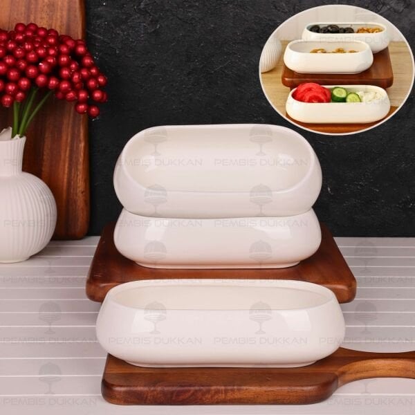 1 ADET VENTO Mien OVAL PORSELEN DERİN KAHVALTILIK & MEZE KASE (25076)