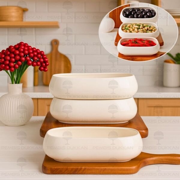 1 ADET VENTO Mien OVAL PORSELEN DERİN KAHVALTILIK & MEZE KASE (25076)