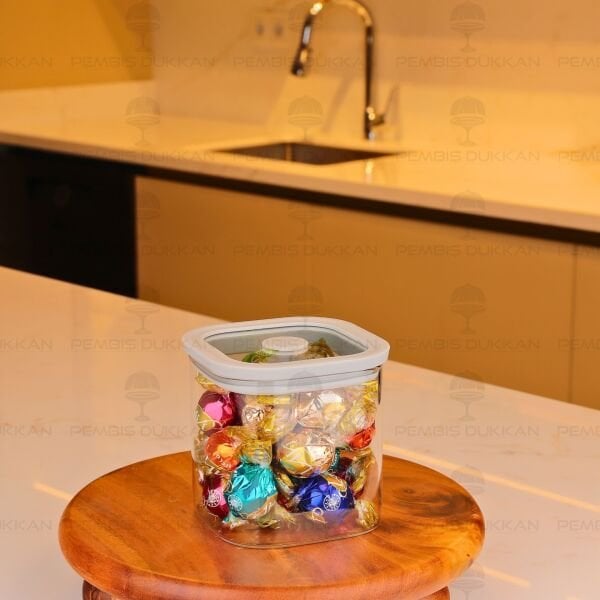 SNUG 750ML GRİ SİLİKON VAKUM VAKUM KAPAKLI KAVANOZ (6226)