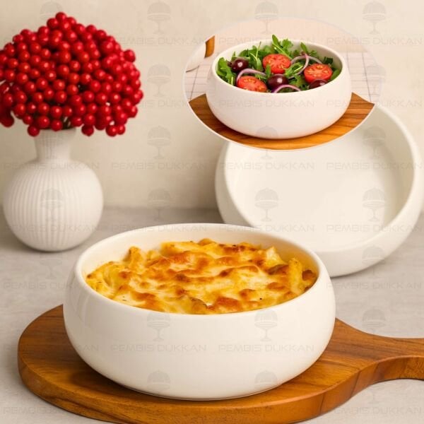 1 ADET VENTO Mien 22CM PORSELEN DERİN MASA ORTASI SALATA & MEZE SERVİS (25064)