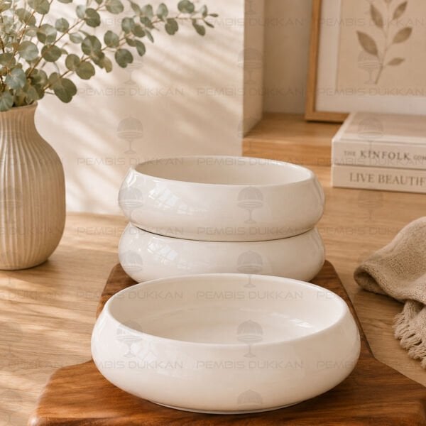 1 Adet Vento Mien 22cm Porselen Derin Masa Ortası Salata & Meze Servis (25064)