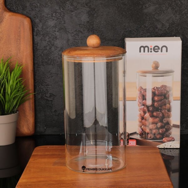 1 ADET 1550 ML TOP UÇLU  AKASYA KAPAKLI KAVANOZ (BOR-083)