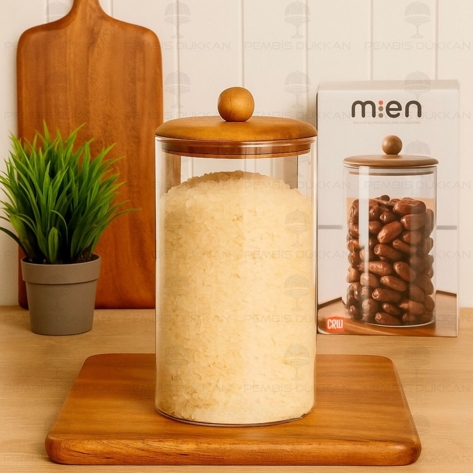 CAVO 1550ML AKASYA KAPAKLI, TOP UÇLU DÜZ KAVANOZ (BOR083)