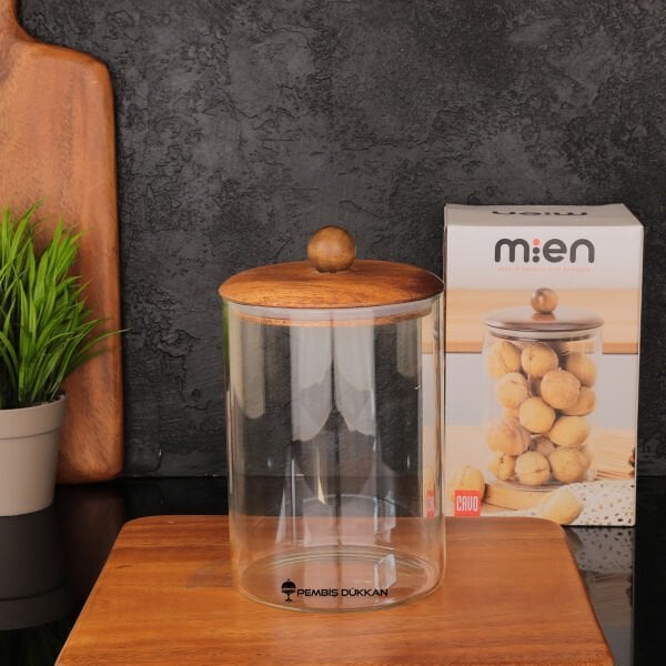1 ADET 1150ML TOP UÇLU  AKASYA KAPAKLI KAVANOZ (BOR-082)