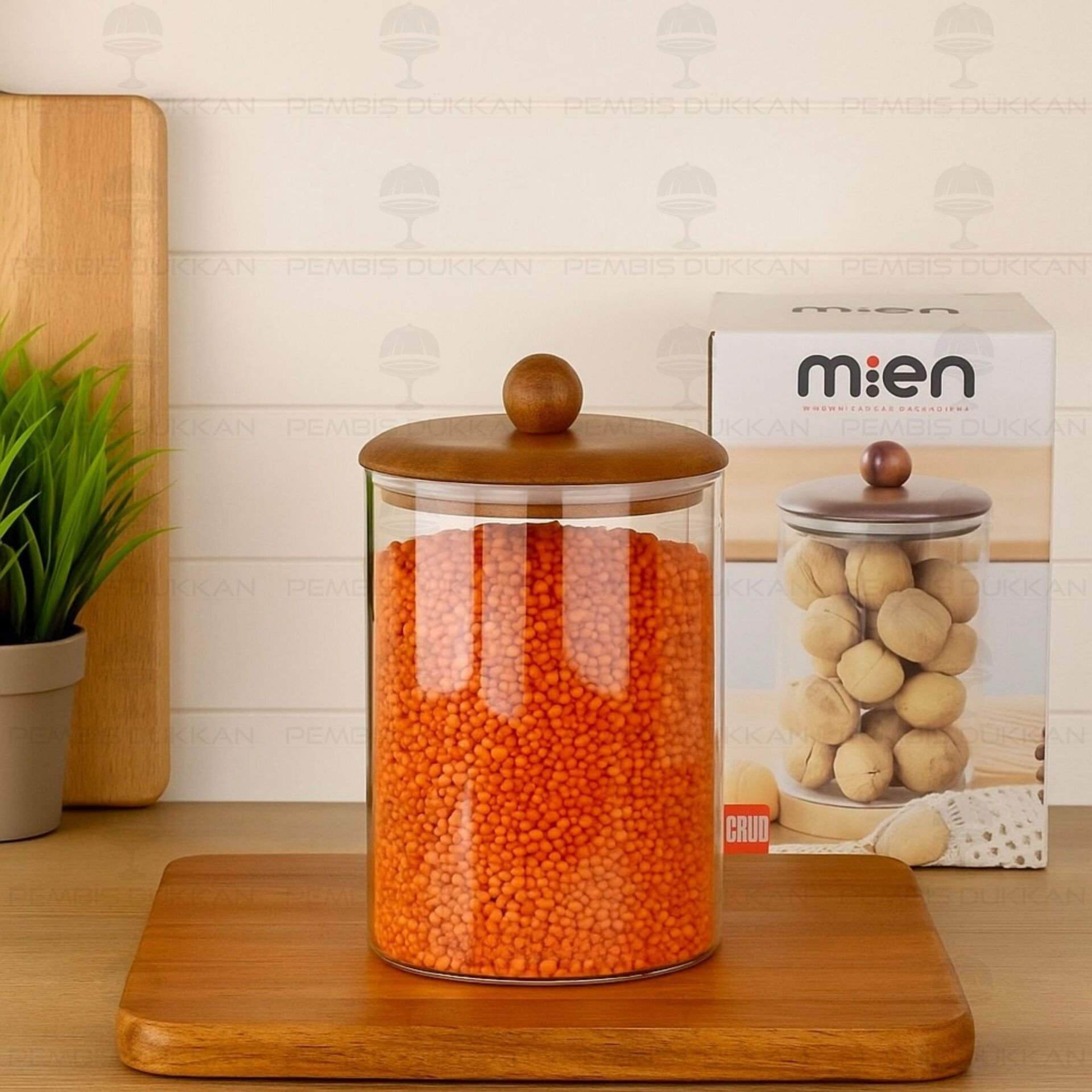 CAVO 1150ML AKASYA KAPAKLI, TOP UÇLU DÜZ KAVANOZ (BOR082)