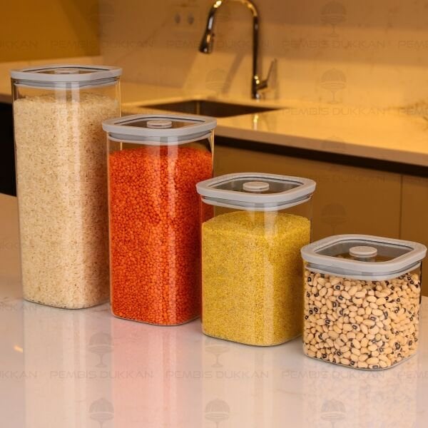 4LÜ GRİ SNUG TEZGAH ÜSTÜ KAVANOZ SET (6226-6227-6228-6229)