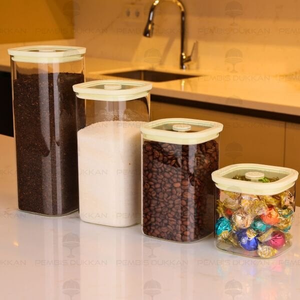 4LÜ KREM SNUG TEZGAH ÜSTÜ KAVANOZ SET (6226-6227-6228-6229)