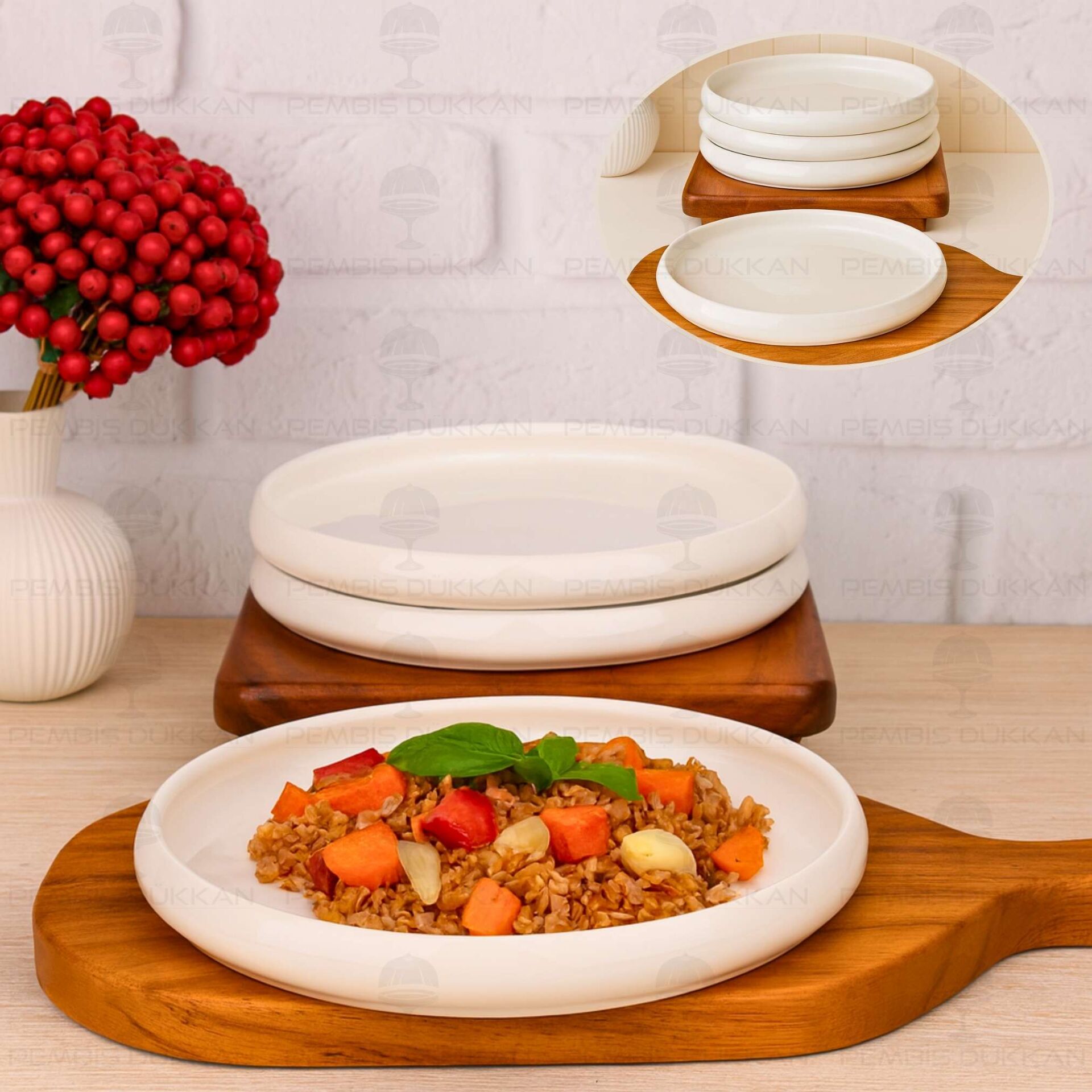 1 ADET VENTO Mien 23.7CM PORSELEN BİREYSEL KAHVALTI SERVİS (25066)