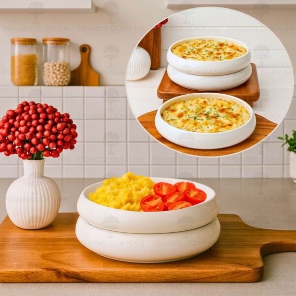 1 ADET VENTO Mien 21.5CM PORSELEN MASA ORTASI SALATA & MEZE SERVİS (25065)