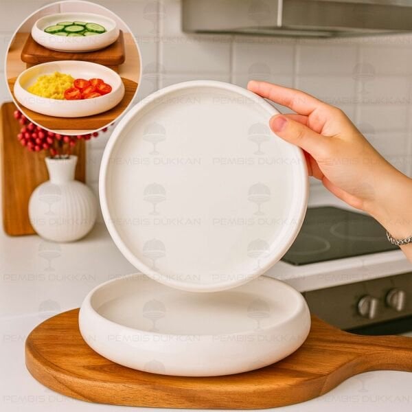 1 Adet Vento Mien 21.5cm Porselen Masa Ortası Salata & Meze Servis (25065)