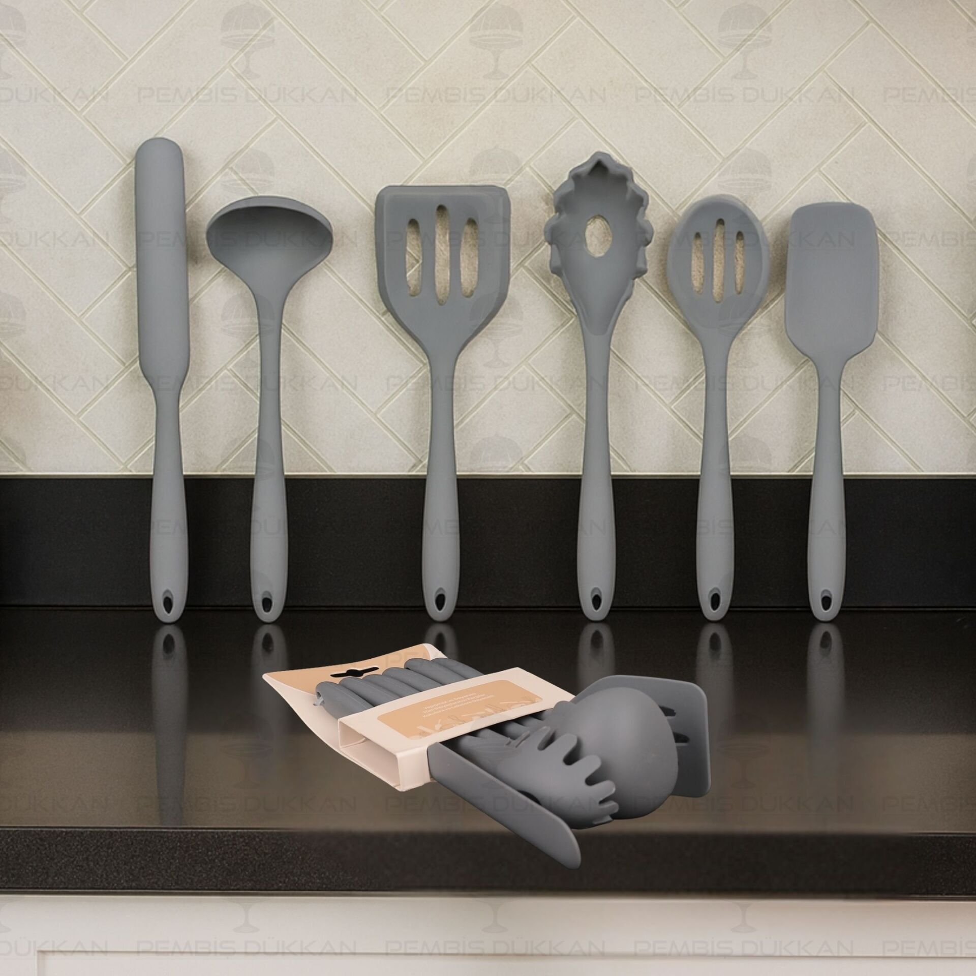 6LI MİNİ GRİ SİLİKON SET (6109)