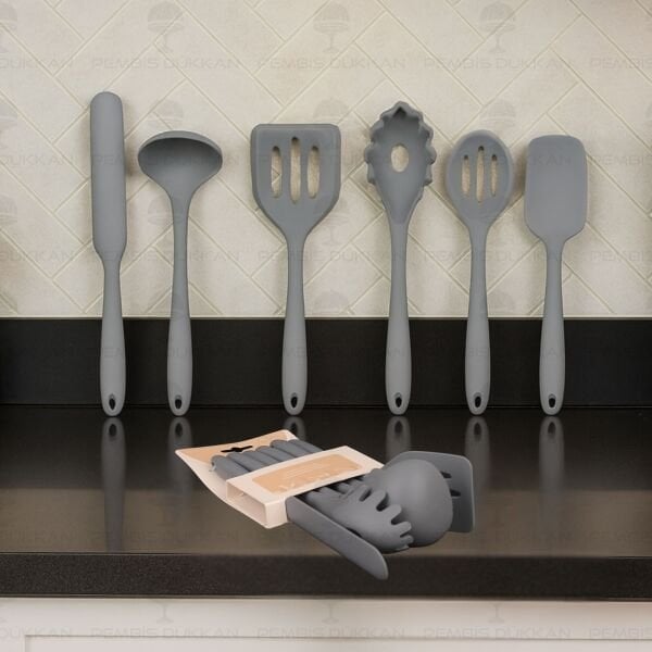 6LI MİNİ GRİ SİLİKON SET (6109)