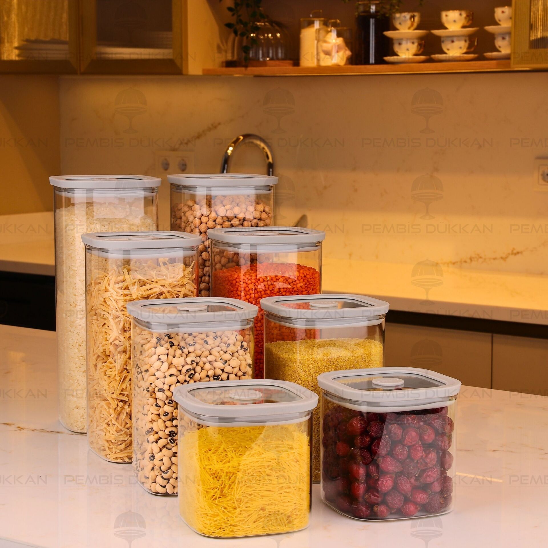 8Lİ GRİ SNUG ERZAK KAVANOZ SET (6226-6227-6228-6229)