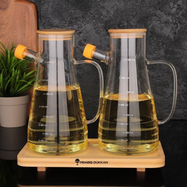 Bambu Altlıklı, 2li Serenit Bambu Yağdanlık Set (1113 + 8b31)