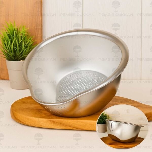 24CM ÇELİK EĞİMLİ PİRİNÇ SÜZGECİ (SZG404)