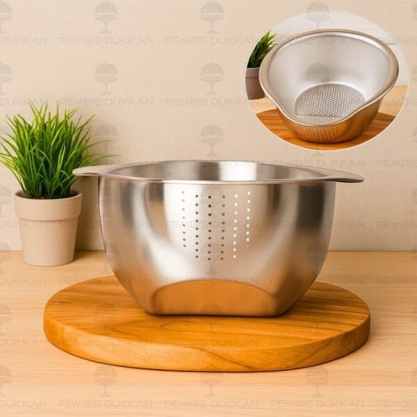 24CM ÇELİK EĞİMLİ PİRİNÇ SÜZGECİ (SZG404)