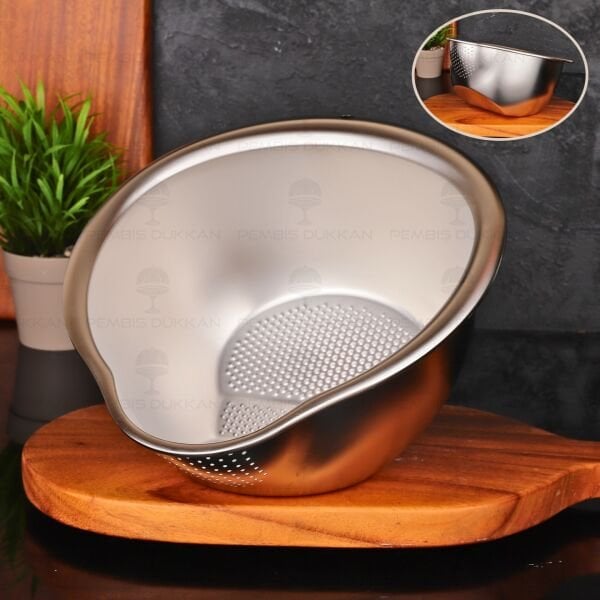24CM ÇELİK EĞİMLİ PİRİNÇ SÜZGECİ (SZG404)