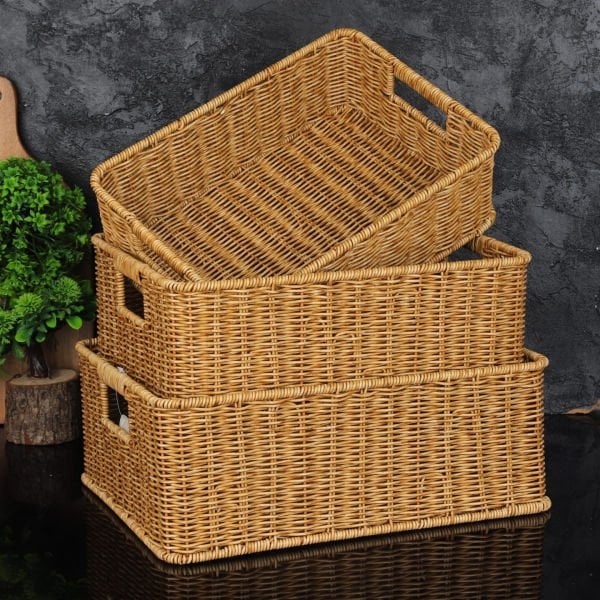 1 ADET MİEN DİKDÖRTGEN RATTAN SEPET(BOY SEÇİNİZ)