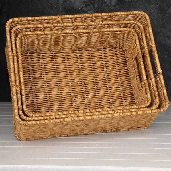 1 ADET MİEN DİKDÖRTGEN RATTAN SEPET(BOY SEÇİNİZ)