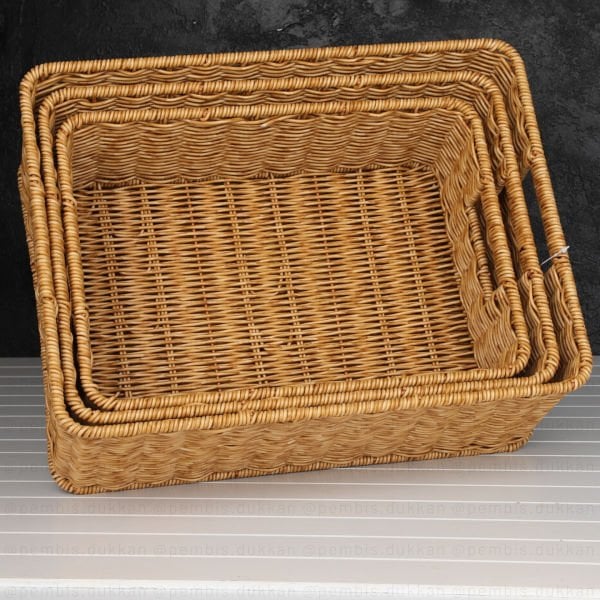 1 ADET MİEN DİKDÖRTGEN RATTAN SEPET(BOY SEÇİNİZ)