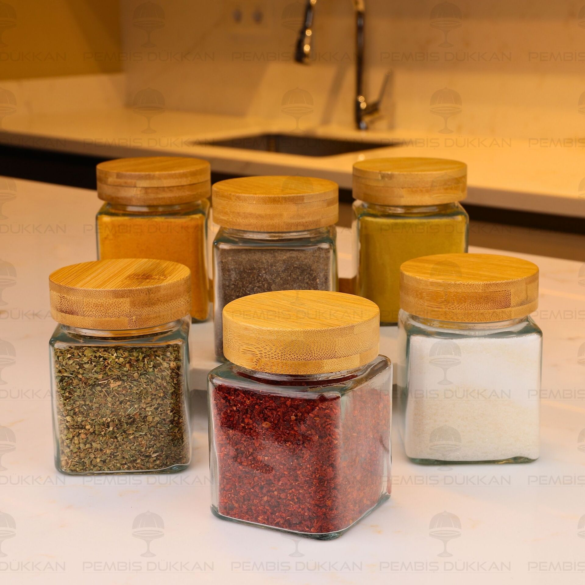 6LI BOHEM BAMBU KAPAKLI BAHARATLIK SET (7119100)